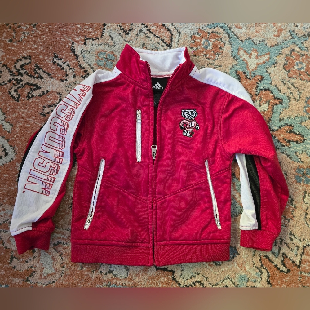 Adidas Wisconsin Badgers Red Jacket, 4T